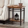 6687-02 industry style metal rusty power finishing leg solid Oak top frame free sample offer antique end table