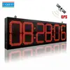 Alibaba Hot Sale Outdoor Red Color 6digits GPS Automatic Control LED Digital Wall Clock