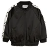 ASUKIDS high quality kids winter clothes black plastic zip up polyester sport jacket