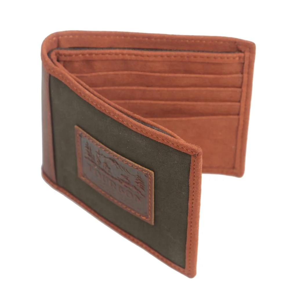 

HIBO new design vintage waxed canvas short wallet, Vintage gray