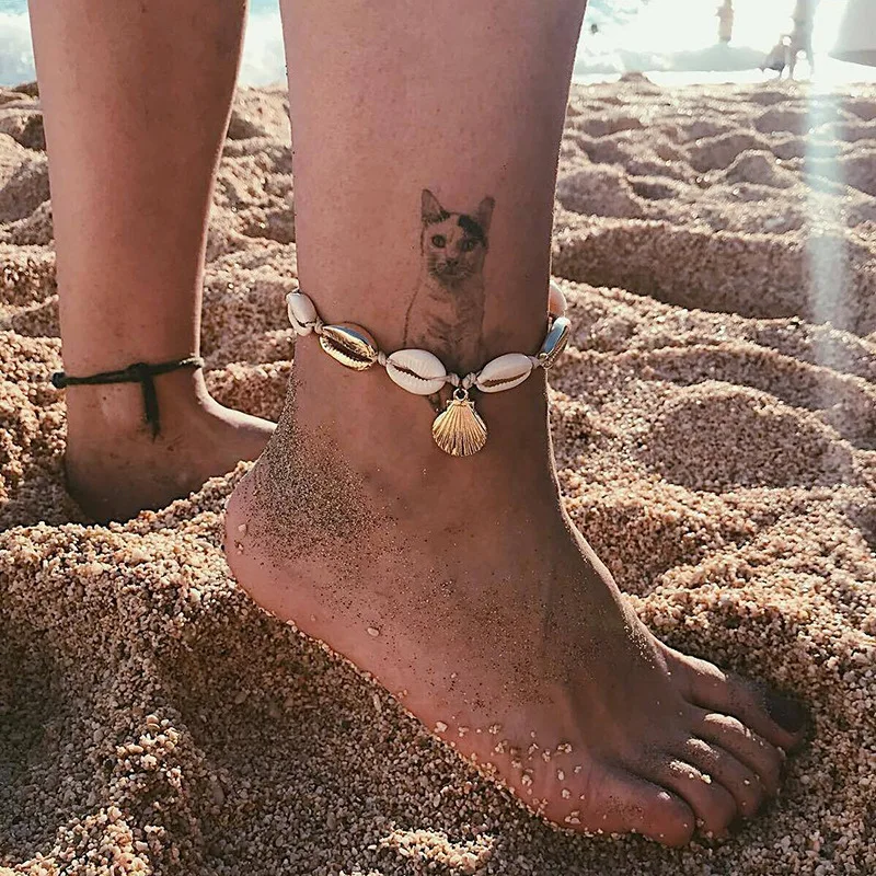 

fashion boho summer beach shell anklet