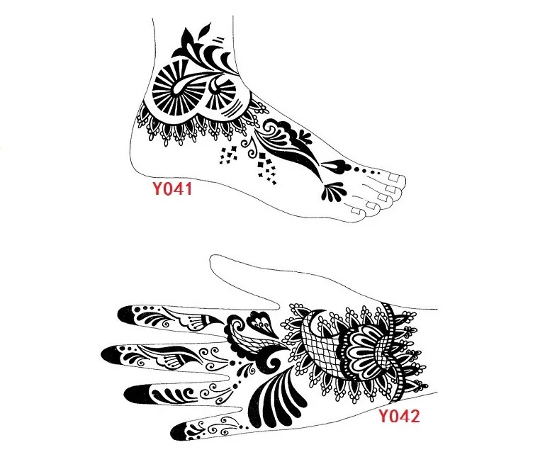 

henna paste cone tattoo template tattoo stencil custom, Black