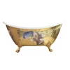 Modern glass mosaic pattern cheap freestanding Italian bathtub with four legs for bathroom use