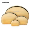 Sequin Gold Foil 4 Pieces Shell Makeup Wholesale Cosmetic Bag PU Faux Leather Saffiano Genuine Round Zipper Make-Up Bag Sets