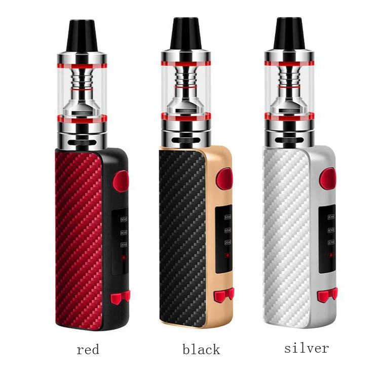 

Hot selling 2019 New wholesale box mods vape 80w mini vape electronic cigarette 1300mah OEM & ODM service, Black red siliver