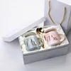 European ceramic marble pattern gold edge coffee mug wedding custom couple pair cups sets with gift box set