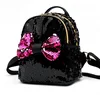 Hot Selling Bling Bling Shiny Sequins Backpacks Girls School Bags Backpack Bags With Big Bow