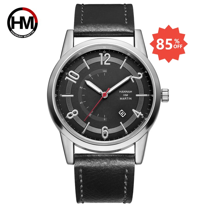 

Hannah Martin top quality quartz men wrist watches, Black blue