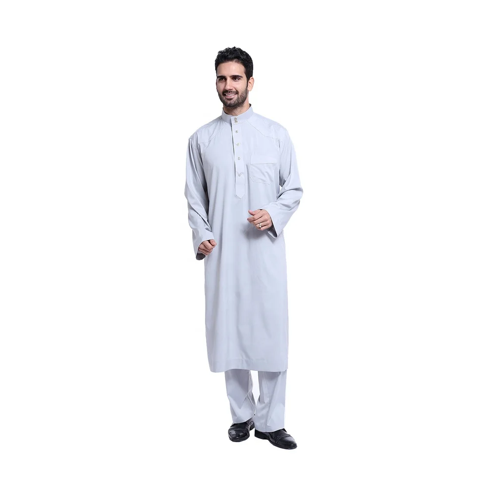 

2019 arabic muslim New Design Islamic Thobe suit For Men, 4 colors