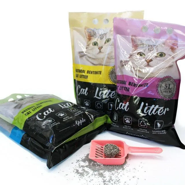 

2019 new product amazon best seller instant absorption stocked eco-friendly clumping natural cat litter kitty sand, Blue/ pale
