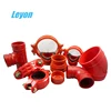 grooved flange iron reducer cast iron outlet fire protective pipe fitting epoxy painting flexible coupling grooved flange elbow
