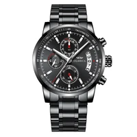 

Nice Black Watches For Men Top Brand Stainless Steel Fashion For Big Wrists