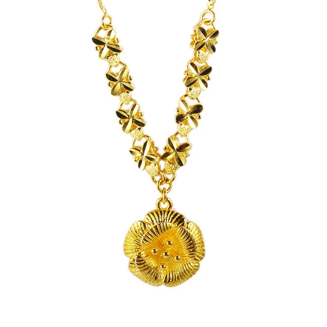 

AN7102305 xuping flower 24k gold color pendant necklace women al por mayor china joyeria bisuteria
