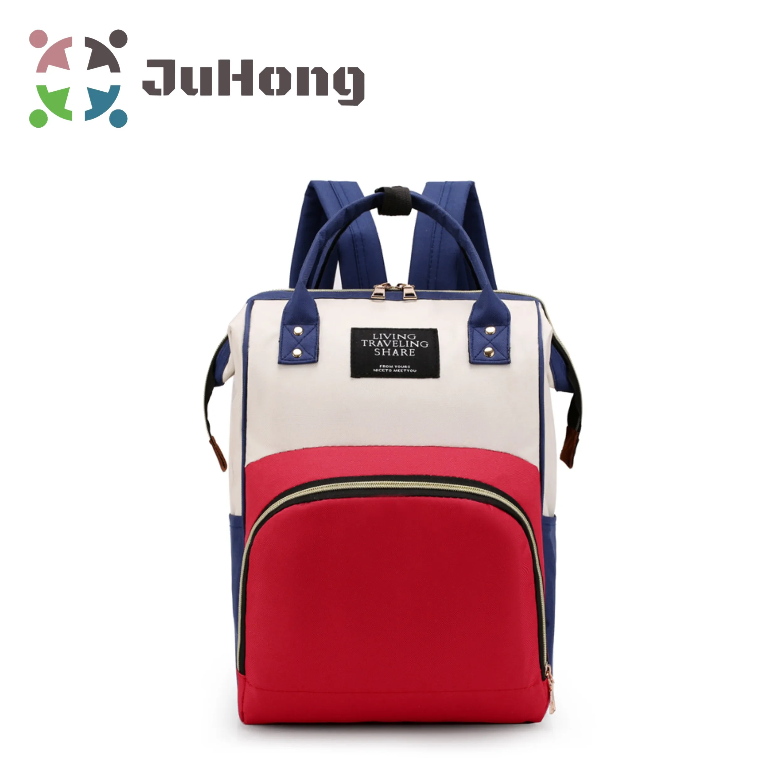 

2019 Fashion Multi-functional Large Capacity With Waterproof Zippers BackpackBag For Mom Bag, Red, green, pink, blue,black,blue