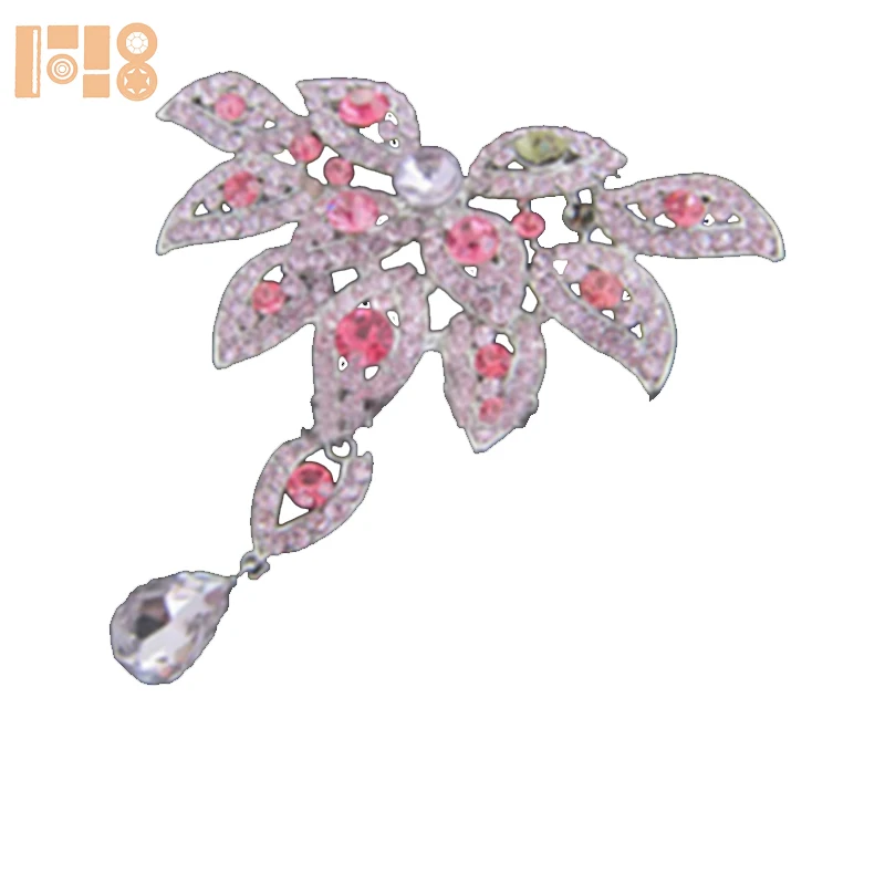 

charming rhinestone pink brooch for wedding invitation, N/a