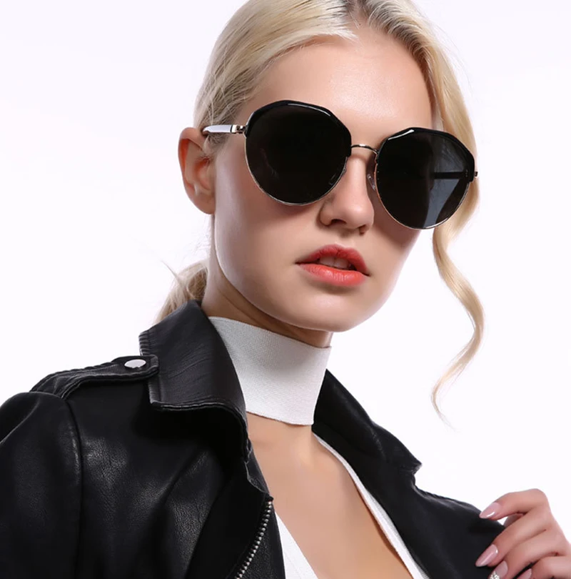 

Beautiful new arrival fancy frame ladies sun glasses shipping holiday round polarized women sunglasses 2019, Any colors is available