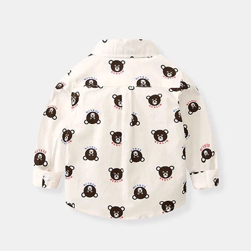 
Children fashion spring cartoon bear long sleeve kids cotton breathable baby shirt clothes alsy249 