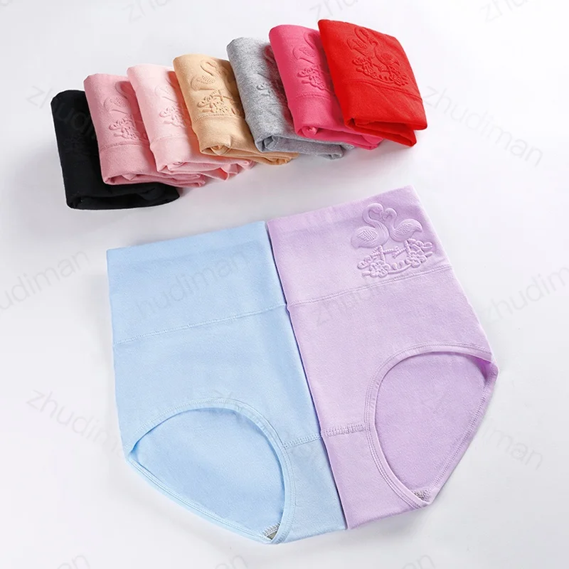 

1168 Steel seal High Waist and Large Size Body Shaping Fancy Women Underwear Ladies Cotton Panties