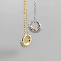 

Fashion minimalist Geometric ring Gold Rhodium plated S925 Sterling silver charm choker necklace