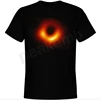 Fashion First black hole photo printing men's seamless t-shirts plain