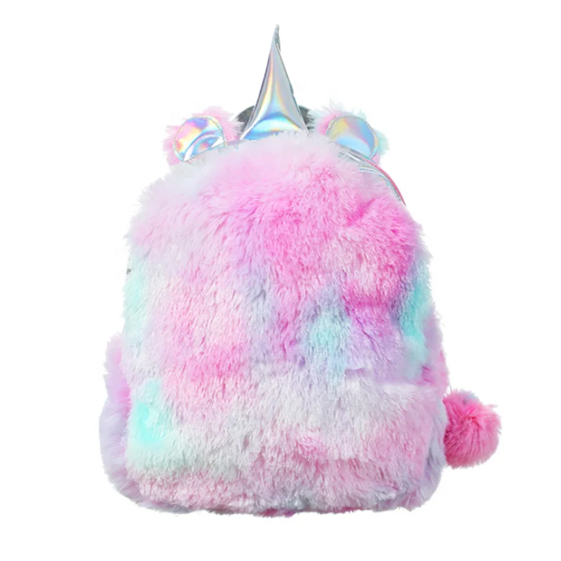 

Cute Plush Women Heavy Duty Backpack Toiletry Travel Bag, Pink, colorful