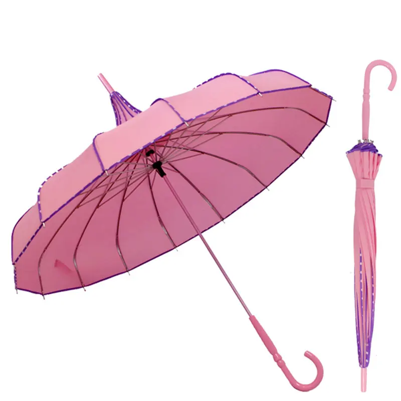 

Happy rain pink custom pagoda umbrella