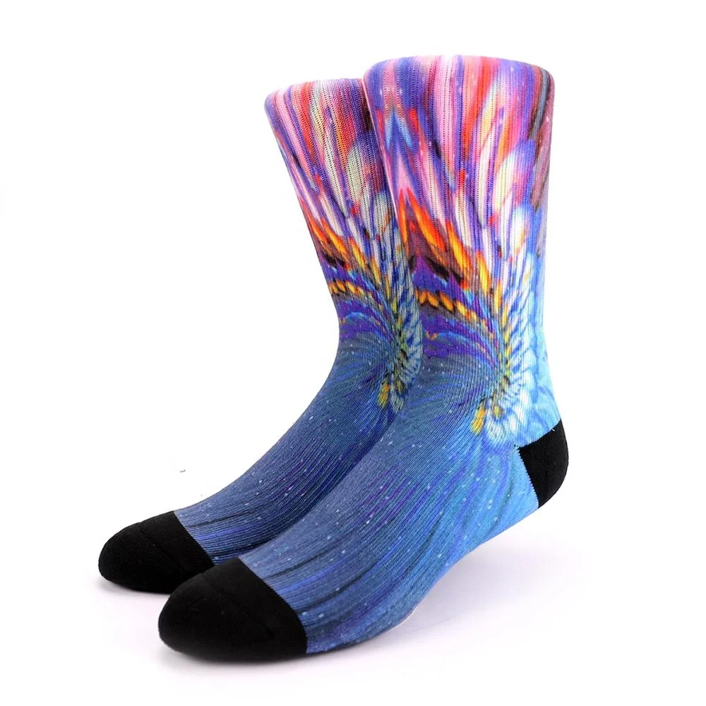 

KANGYI Unisex Polyester Compression Custom hip hop socks Wholesale Sublimated Print Socks Sports, Picture