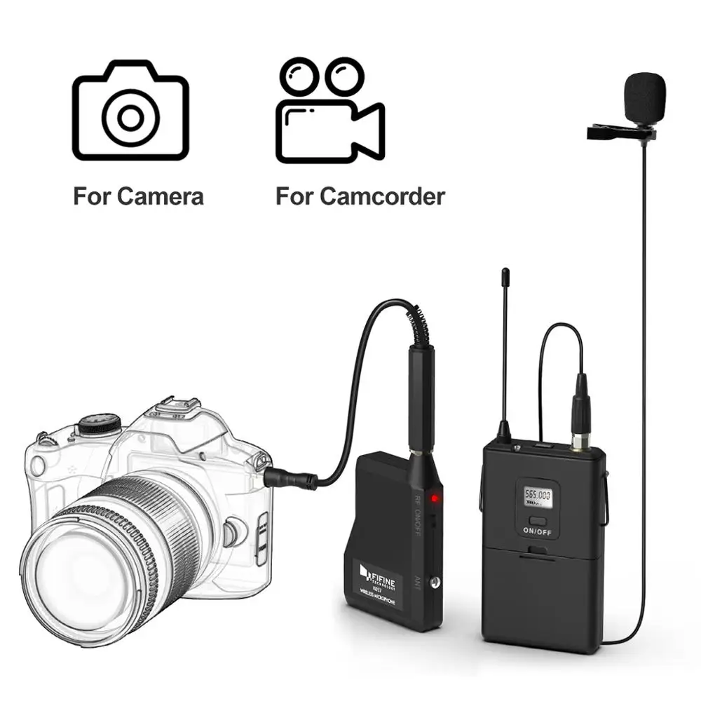 Fifine Brand Factory Warranty Cordless Lavalier Camcorder Microfono Lavalier Lapel Microphone