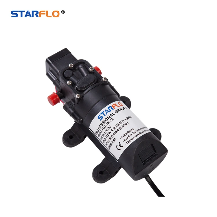 

STARFLO FLO-2202A 4.0LPM 80PSI 12 volt best small electric water diaphragm pump sprayer for sale