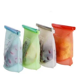 Image of Hot Sale 2019 Vacuum Resealable Ziplock Fresh Preservation Bag Pastry Reusable Silicone Snack Sandwich Food Storage Bag