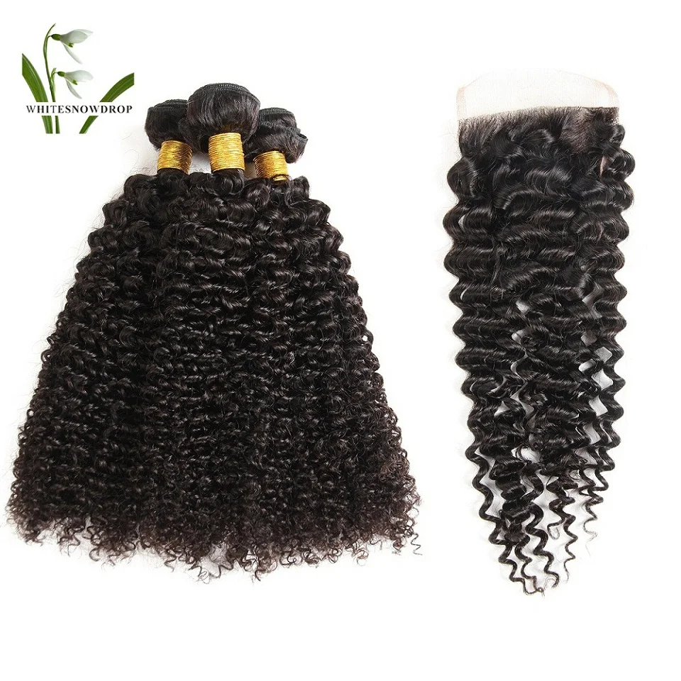 

Brazilian Hairs Dropshipper Raw Virgin Cuticle Aligned Water Curly Human Hair Weft closer Bundles With Closure Vendor, Natural color