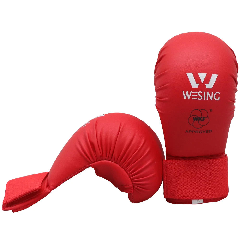 WESING wkf karate mitts pu leather karate gloves without thumb