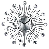 

33CM Crystal Diamond 3D Wall Clock Metal Art Clock Luxury Modern Home Art Watch