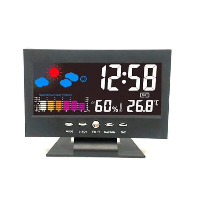 Multi-function large-screen calendar clock LED with backlight weather report digital display desktop clock 8082T
