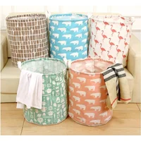 

The Customized Home Hotel Cotton Rope Compartment Pop Up Storage Foldable Cartoon Collapsible Laundry Basket for laundry