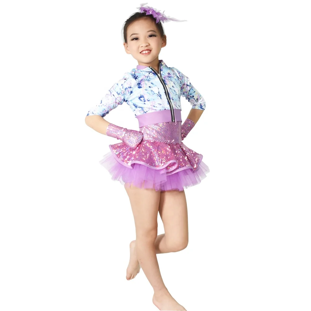 

MiDee Jazz Dance Costume Dress Performance Wear Dance Outfits for Girls, As picture