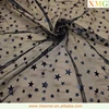 New style printed five stars Bronzing fancy sexy black tulle fabric for Fashion dress