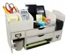Adjustable White Washed Vintage Rustic Wooden Office Desk Organizer and Mail Rack for Desktop