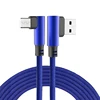 Newest Design Nylon Braided Dual Angle Elbow Charging Data Line L Shape Bending Data Sync USB Cable