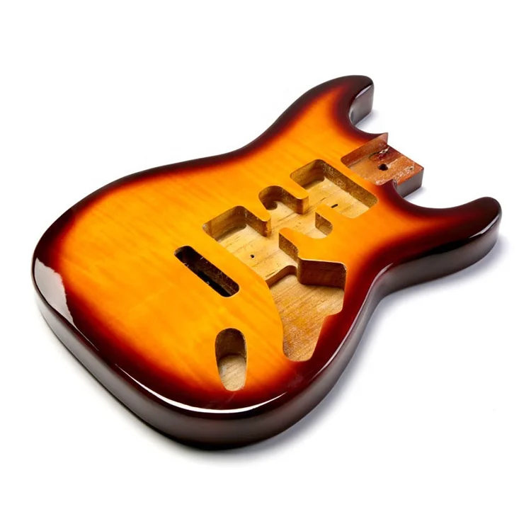 

High quality wooden unfinished hard ash ST style guitar body, Optional colors