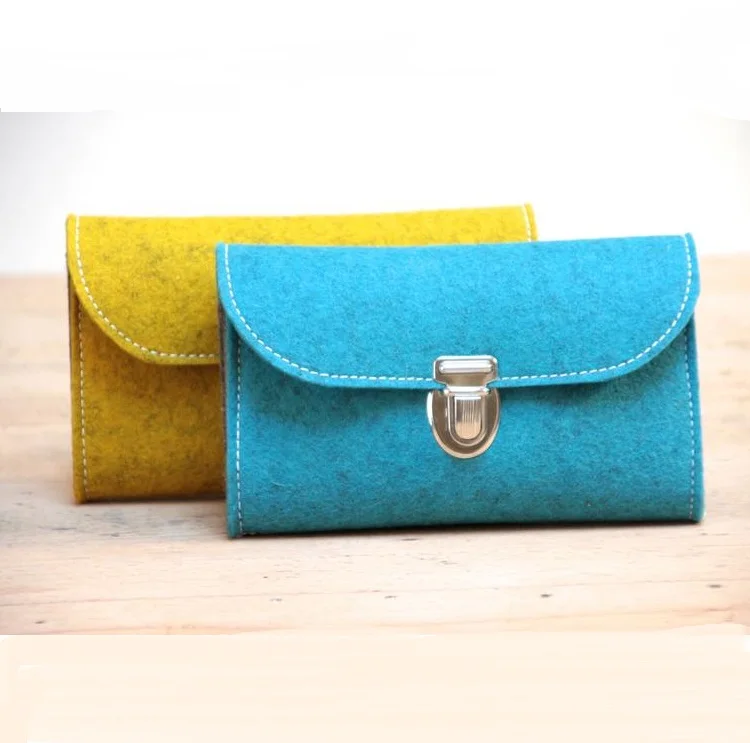 

High Quality Notecase Cheap Burse Card Wallet Ladies Felt Purse, Colorfull
