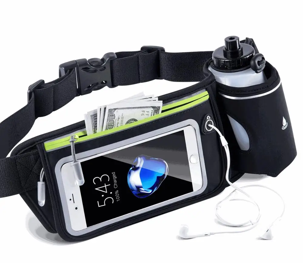 

Touch Screen Waist Mobile Phone Bag with Bottle Pouch