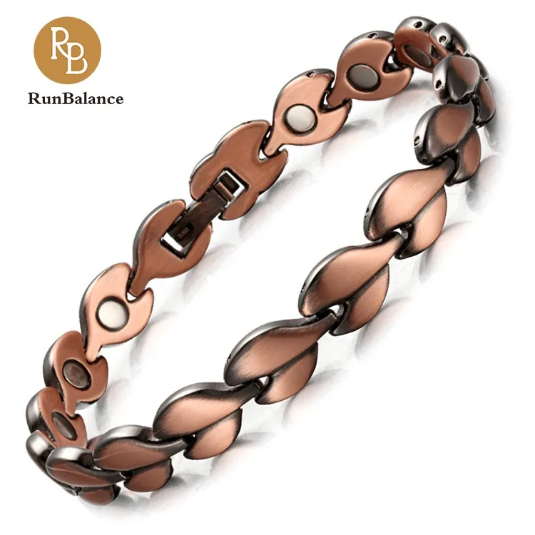 

RunBalance 1 Day Delivery Elegant 99% Copper Magnetic Bracelet For Women, Brass