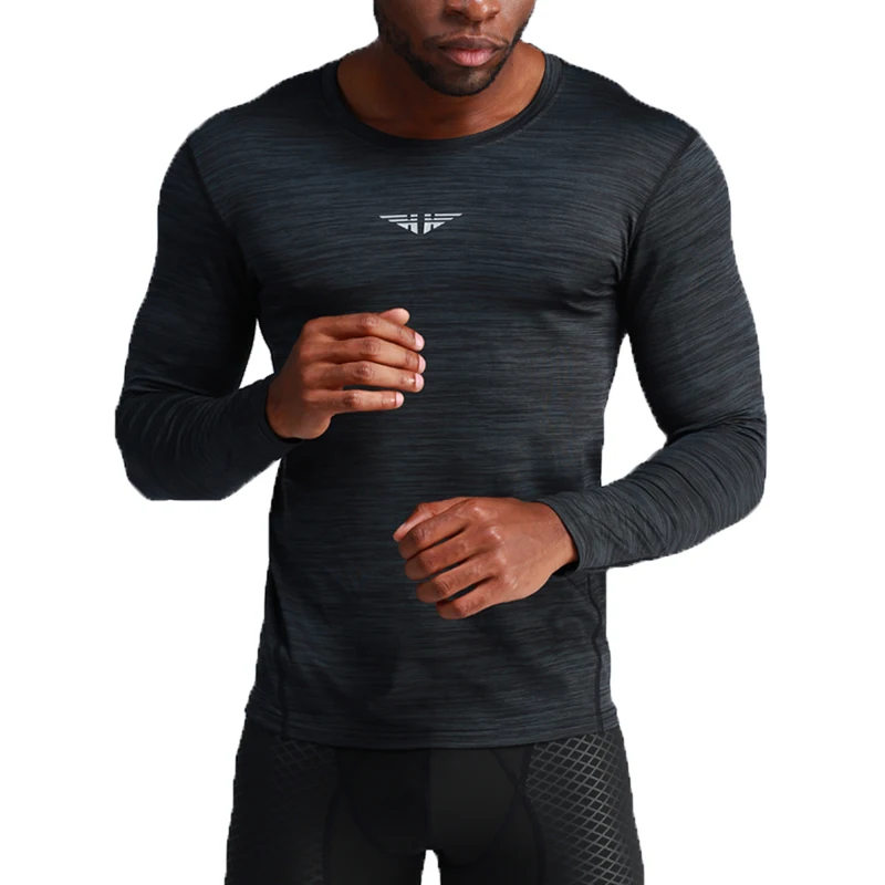 Wholesale High Quality Mens Breathable long Sleeves Quick Dry T Shirt Gym wear Bodybuilding Tight Compression T Shirts