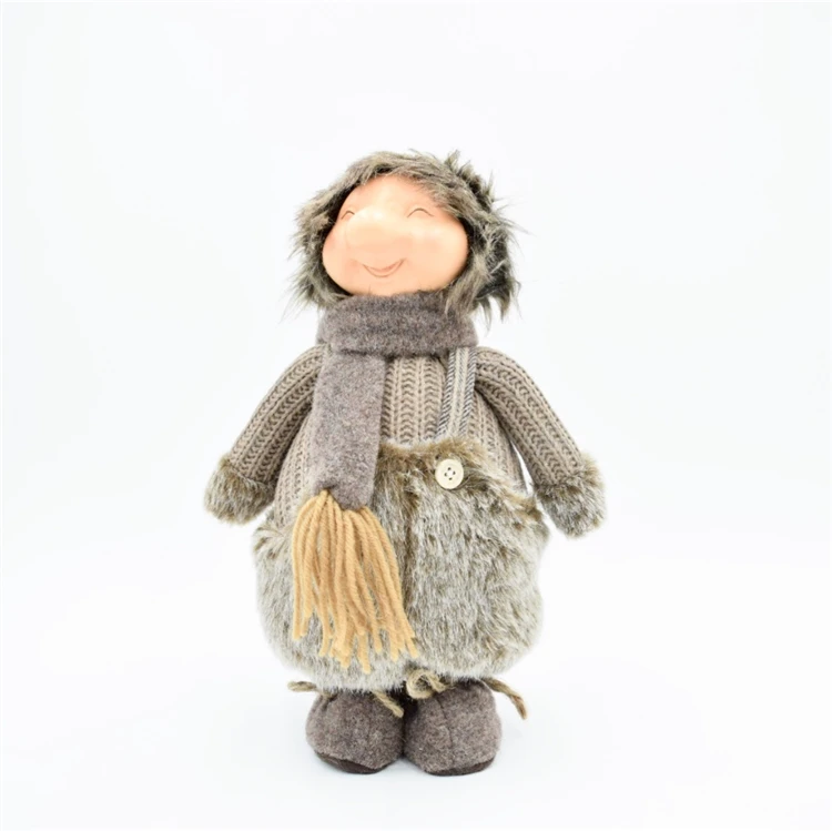New Design Nordic Crafts Ornament Home Decoration Inuit Eskimo American Girl Crochet Pattern Winter Doll Standing