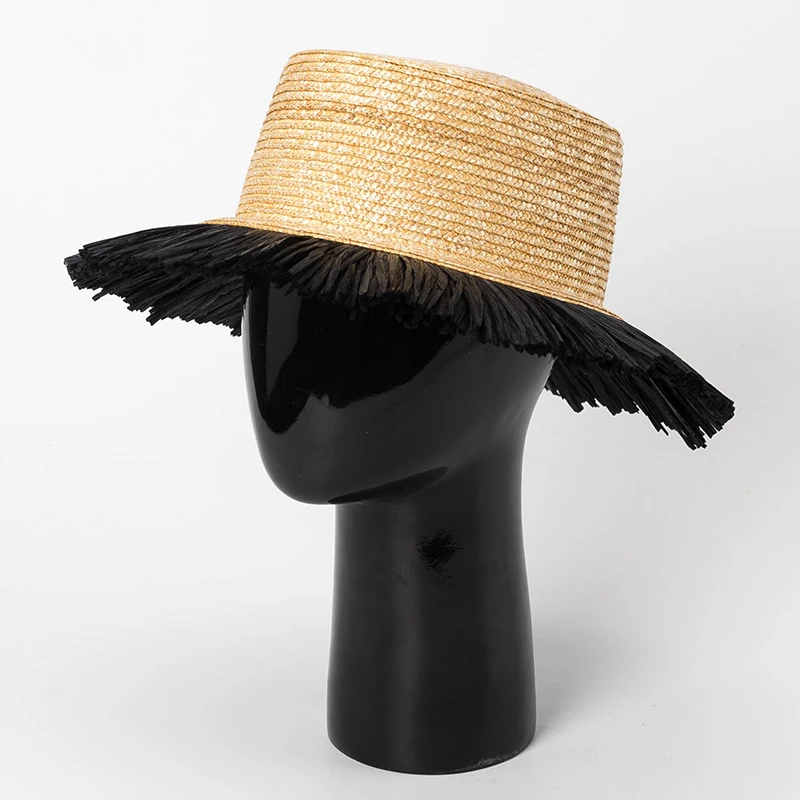 

Fashion wide brim straw hat for ladies sun hat plaited hat Custom Natural Grass