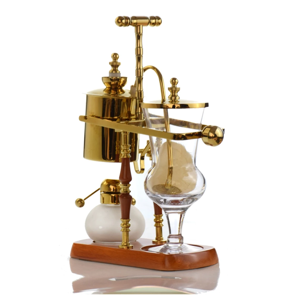
Ecocoffee Kitchen Accessories Belgian Belgium Gloden Color Luxury Royal Family Balance Syphon Siphon Coffee Maker 