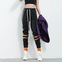 

2019 Wholesale new hot high street women loose printed jogger pants OEMtrack pants with stripe for girls