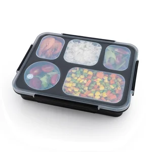 Popular Leakproof Bento Boxes Food Compartment Plate 304 Stainless Steel Lunch Box