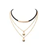 Fashion Stand Cowrie Shell Pendant Necklace Gold Plated Ocean Seashell Necklace Suede Leather Necklace Jewelry For Women Gift